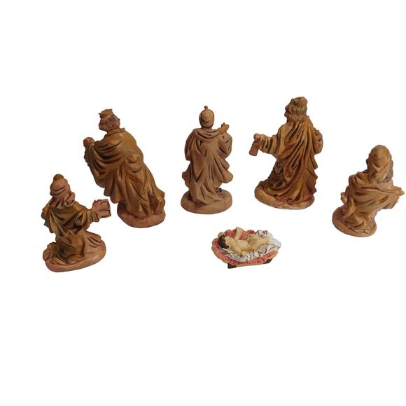 6 pc Vintage Resin Hand Painted Italian Nativity‎ Set - Picture 1 of 7